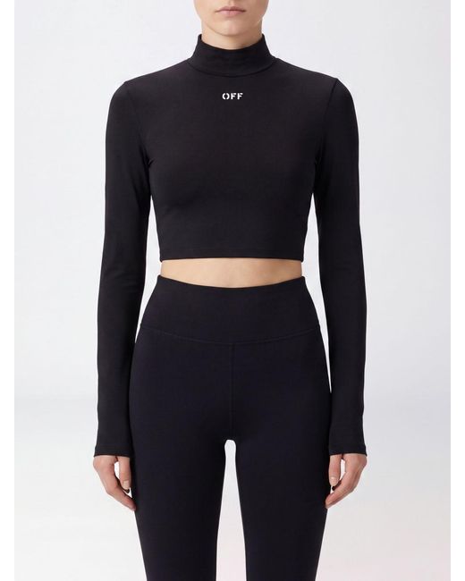 Off-White c/o Virgil Abloh Blue Cropped Slim-Fit Turtleneck Top