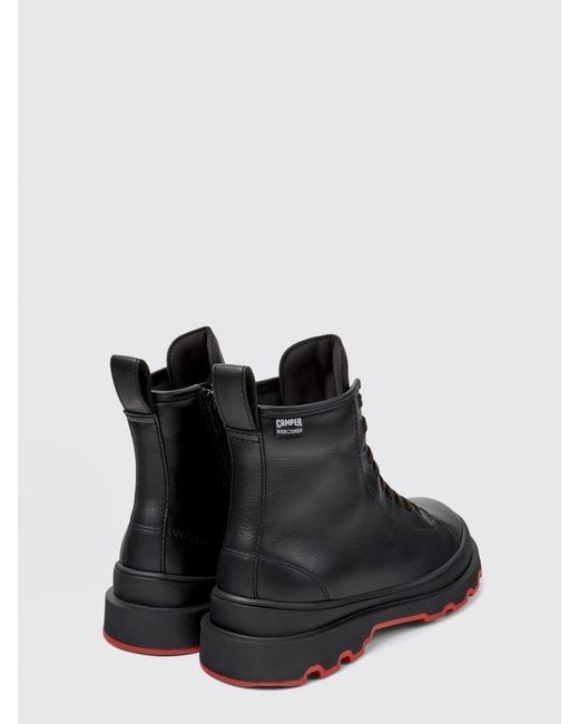 Camper Black Brutus+ Leather Ankle Boot