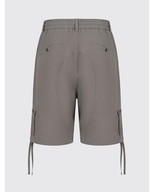 Wooyoungmi Gray Utility Knee-Length Technical Fabric Shorts With Zip Pockets for men