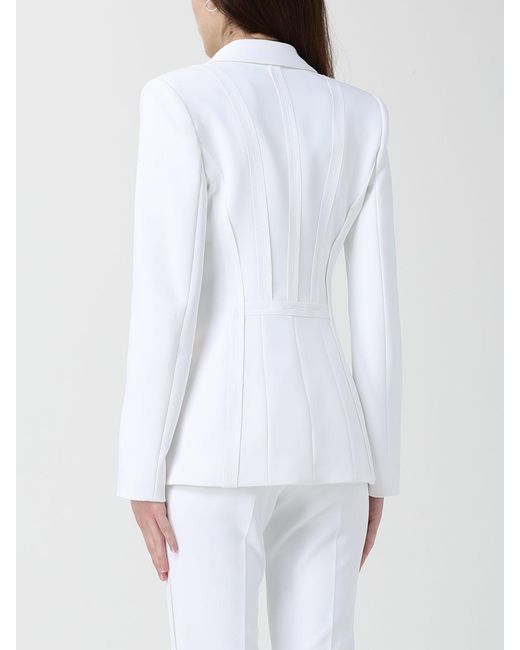 Elisabetta Franchi White Slim Single-Breasted Blazer