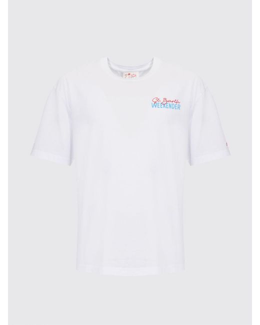 Mc2 Saint Barth White Printed Cotton T-Shirt for men