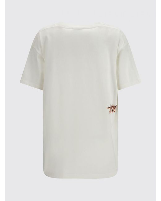 The Attico White Relaxed Fit Cotton T-Shirt With Front Graffiti Logo Print