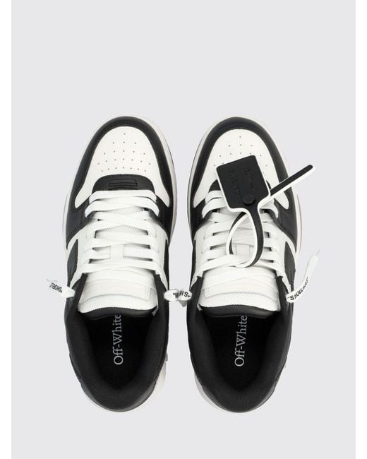 Off-White c/o Virgil Abloh White Bicolour Leather Out Of Office Low-Top Sneakers With Logo