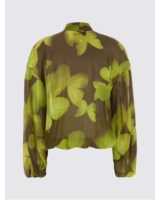 Blumarine Green Printed Viscose Blouse