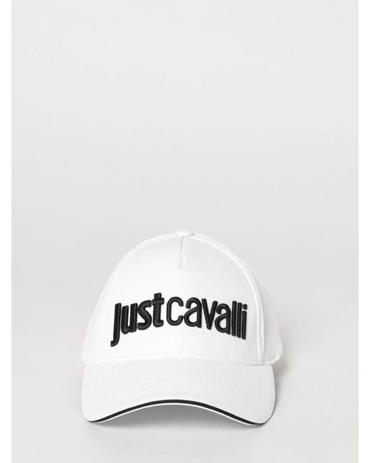 Just Cavalli White Cotton Twill Hat With Embroidered Logo