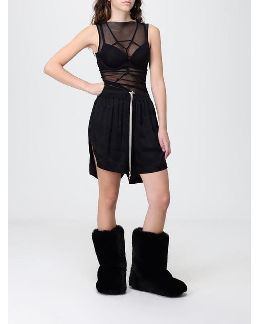 Rick Owens Blue Satin Drawstring Shorts