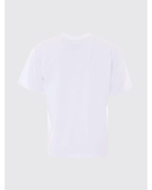 Magliano White Relaxed Fit Cotton Crew-Neck T-Shirt With Contrasting Logo for men