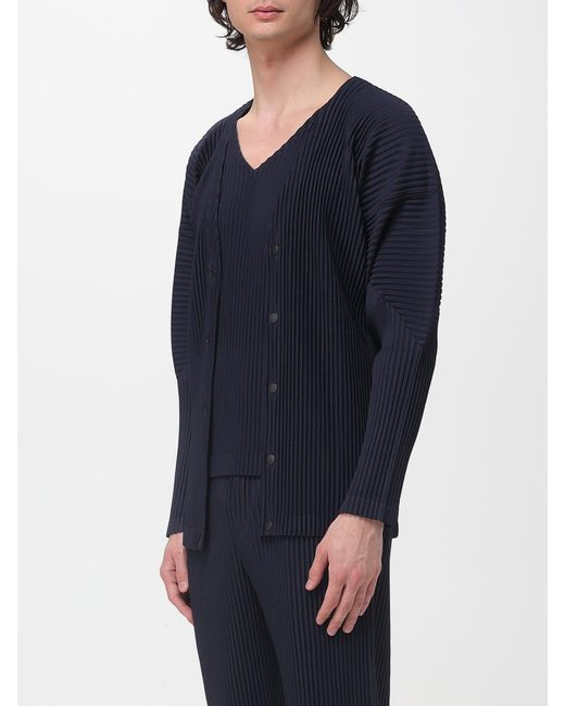 Homme Plissé Issey Miyake Blue Pleated Cardigan for men