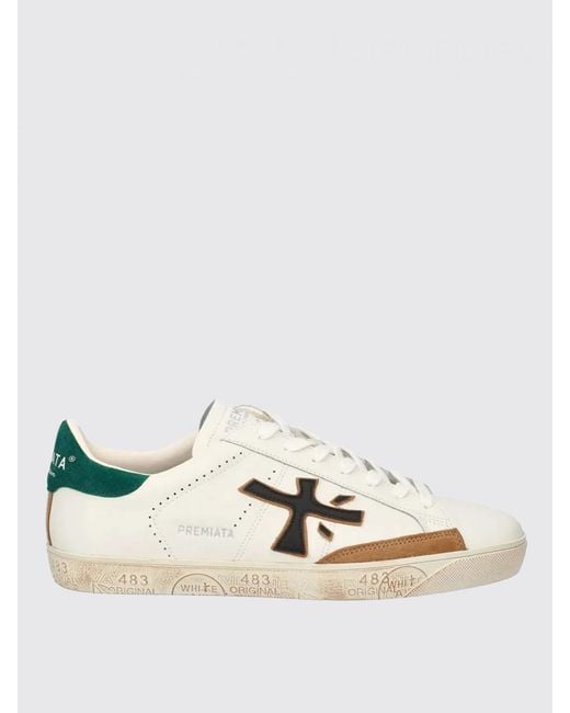Premiata Green Steven Leather Sneakers for men