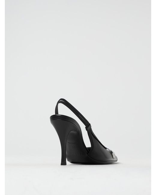 DIESEL Black D-Venus Sb Leather Slingback Pumps