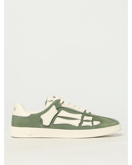 Amiri Green Leather Pacific Bones Sneakers for men