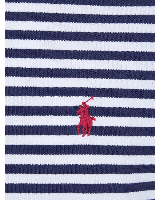 Polo Ralph Lauren Blue Striped Cotton Polo Shirt With Logo for men