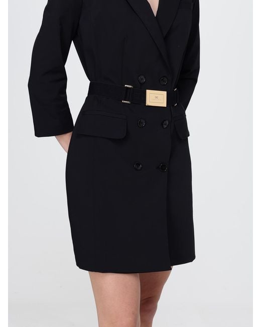 Elisabetta Franchi Black Crepe Blazer Dress