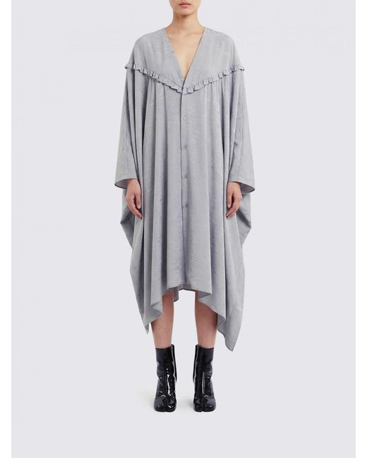 MM6 by Maison Margiela Gray Oversized Viscose Jersey Dress