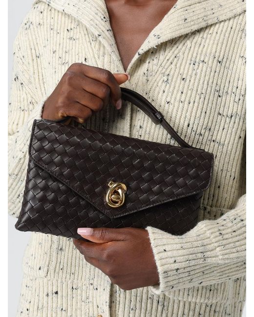Bottega Veneta Black Knot Lock Woven Leather Bag