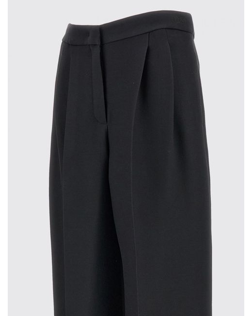 Fendi Black Wool Blend Palazzo Pants