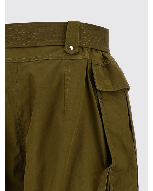 McQueen Green Cotton Cargo Shorts
