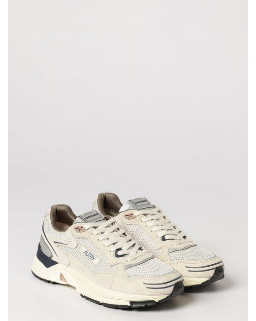 Autry White Hyperway Bicolour Leather And Mesh Low-Top Sneakers for men