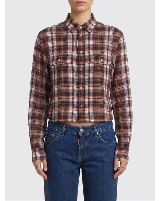 DSquared² Blue Check Linen Shirt