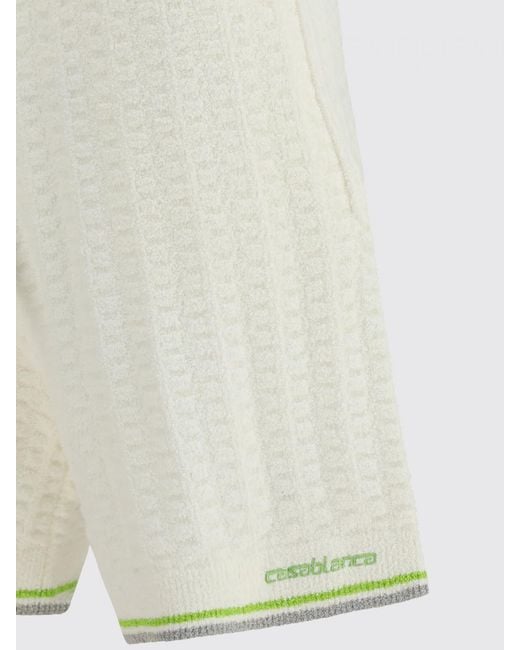 Casablanca White Cotton Jogging Shorts for men