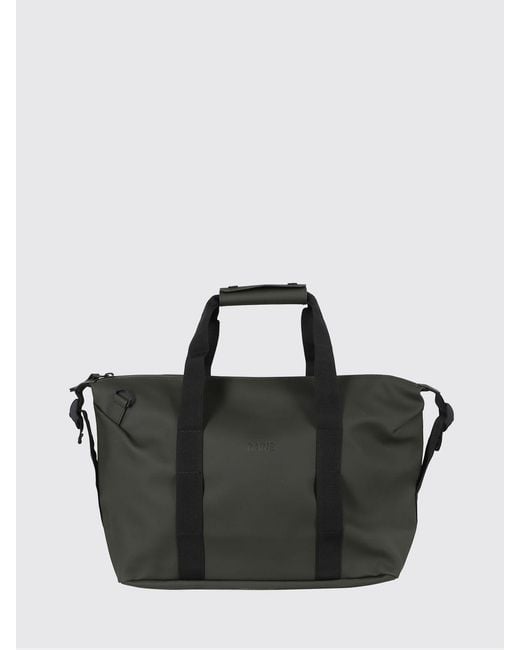 Rains Black Hilo Weekend Small Waterproof Travel Bag With Adjustable Shoulder Strap for men
