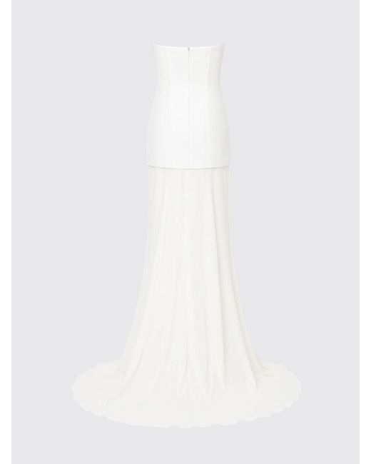 Sportmax White Crêpe Pleated Dress