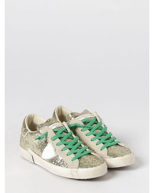Philippe Model Metallic Suede And Glitter Sneakers