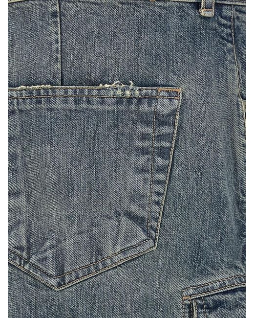 Rick Owens Blue Denim Cargo Jeans for men