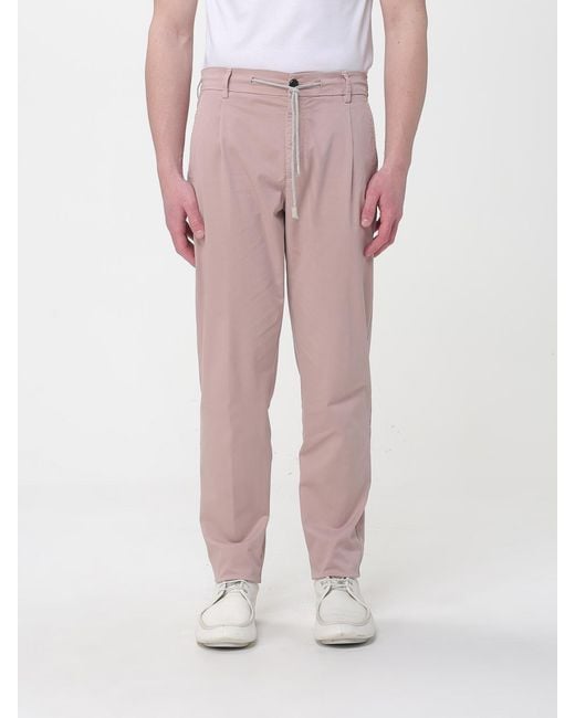 Eleventy Pink Slim Fit Cotton Blend Trousers for men