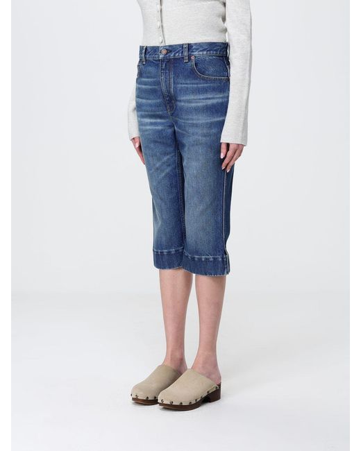 Chlo&Eacute Jeans Cropped Fit De De Algodón Chloé de color Blue
