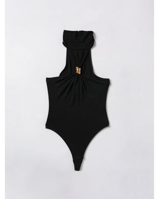Elisabetta Franchi Blue Cut-Out Viscose Bodysuit Top