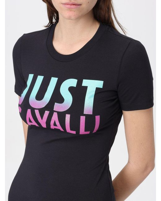 T-shirt con logo di Just Cavalli in Blue