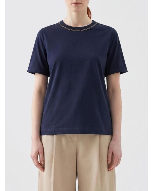 T-Shirts Basic di Brunello Cucinelli in Blue