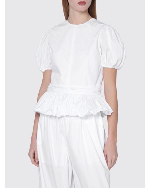 ROTATE BIRGER CHRISTENSEN White Alix Organic Cotton Top