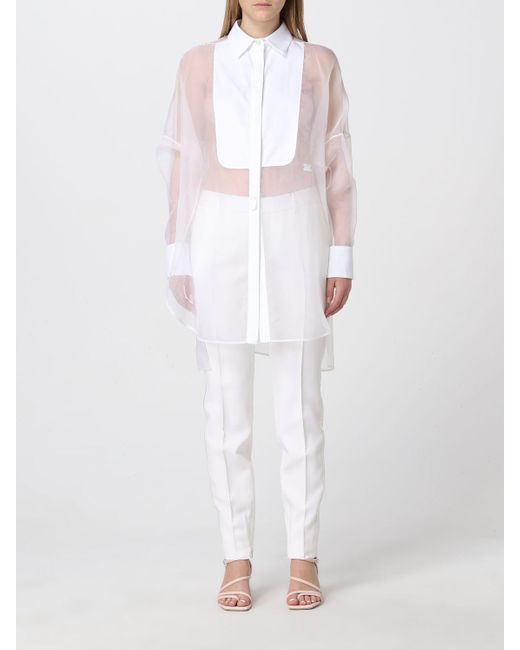 Max Mara White Silk Organza Shirt