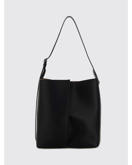 Loewe Black Cylindrical Calfskin Leather Shoulder Bag With Embossed Logo