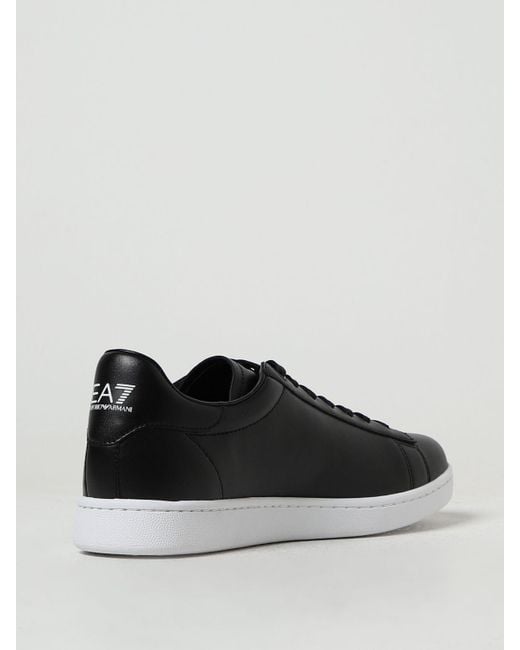Sneakers in pelle con logo di EA7 in Black da Uomo