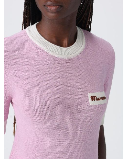 Jersey De Lana Con Logo Marni de color Pink