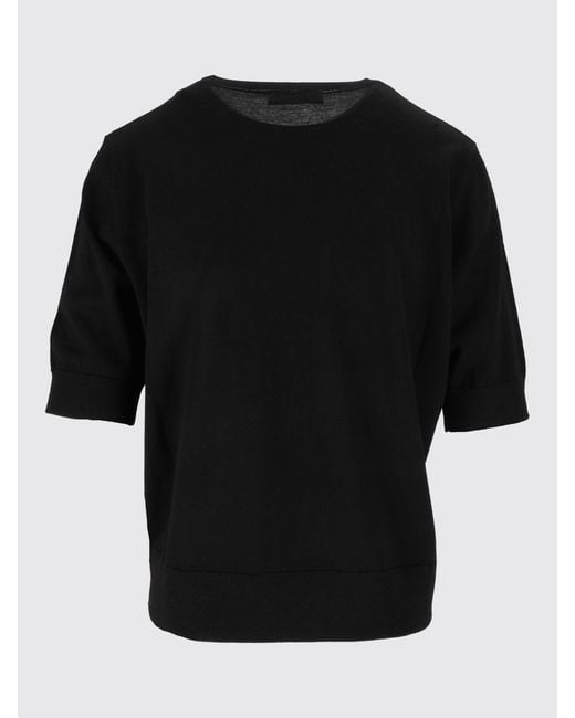 Kangra Black Short-Sleeved Crewneck Sweater