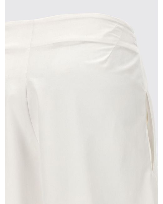Ermanno Scervino White Cotton Palazzo Trousers With Embroidery