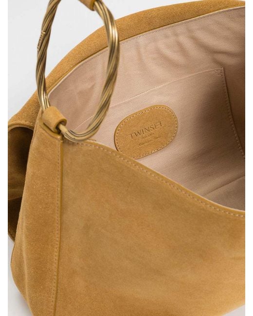 Twinset Natural Liliane Suede Bag