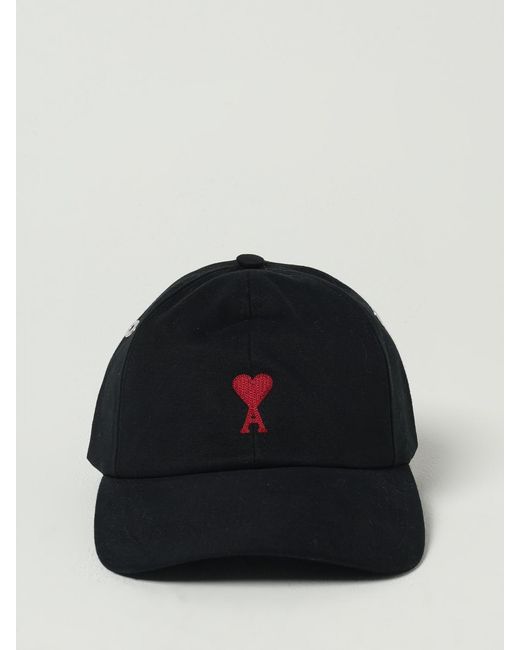 AMI Black Embroidered Logo Baseball Cap for men