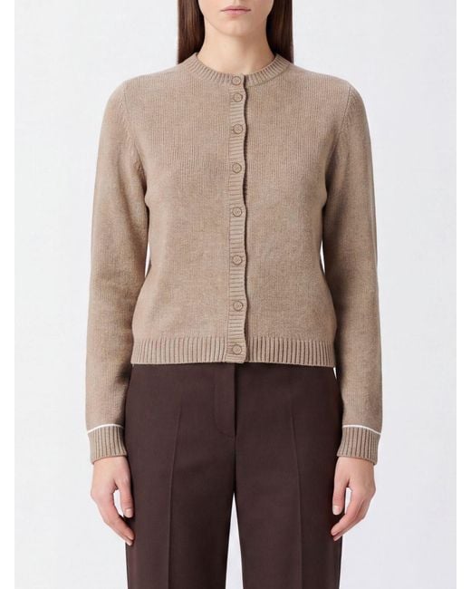 Fabiana Filippi Brown Crewneck Cardigan