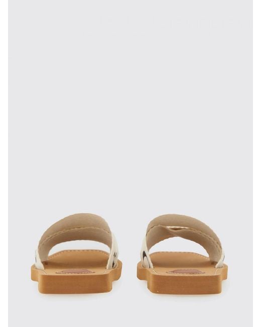 Chloé White ChloÉ Woody Canvas Slippers