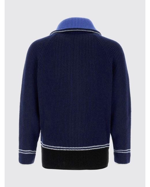 Marni Blue Virgin Wool And Cashmere Cardigan for men