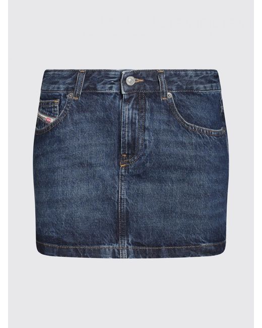 DIESEL Blue De-Ron Mini Skirt