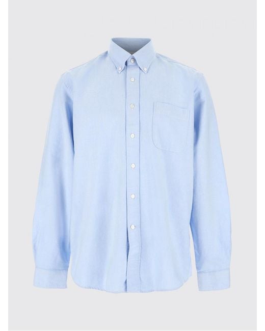 Sebago Blue Long-Sleeve Cotton Shirt With Button-Down Collar And Patch Pocket for men