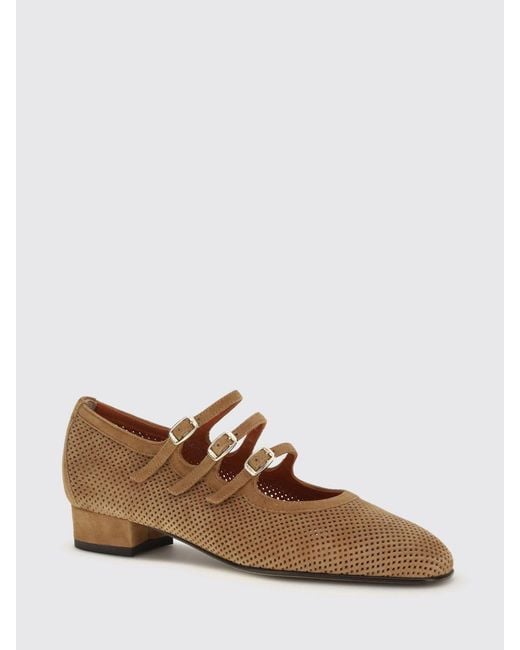 CAREL PARIS Brown Perforated Suede Mary Janes