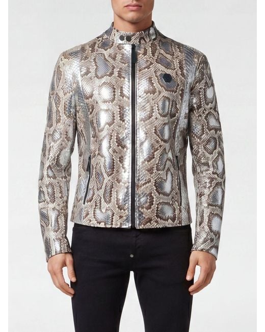 Philipp Plein Gray Jacket for men
