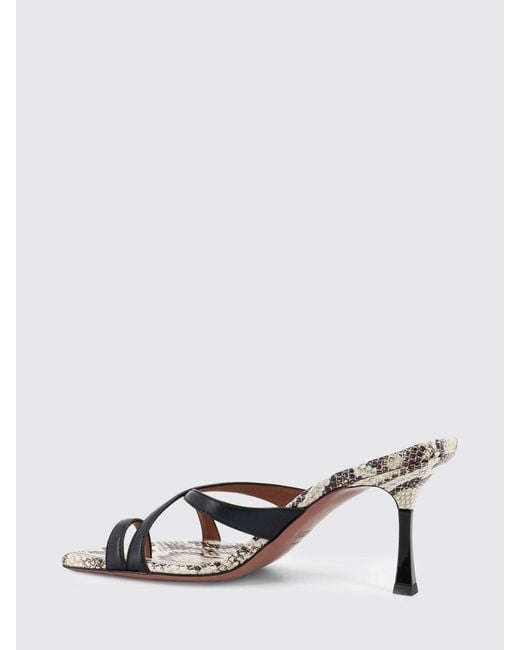 Paris Texas Black Lorena Python Print Leather Sandal